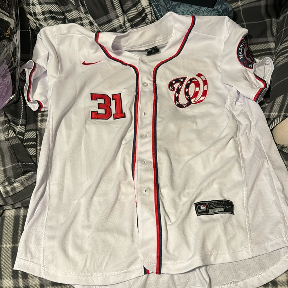 Max Scherzer Nationals Red, White, & Blue Jersey
